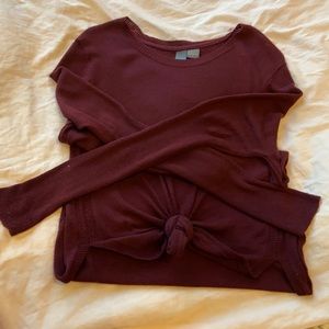 Burgundy knit sweater